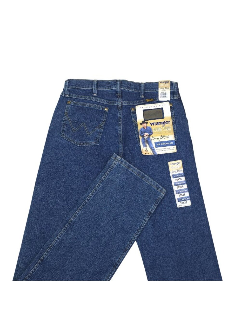 Wrangler George Strait Cowboy Cut 30x38 Jeans 47 Regular Mens Blue Denim